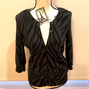 Aqua Cashmere animal print cardigan